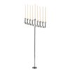 Vintiquewise Industrial Galvanized Antique Silver Metal Pipe Hanukkah Menorah QI004137